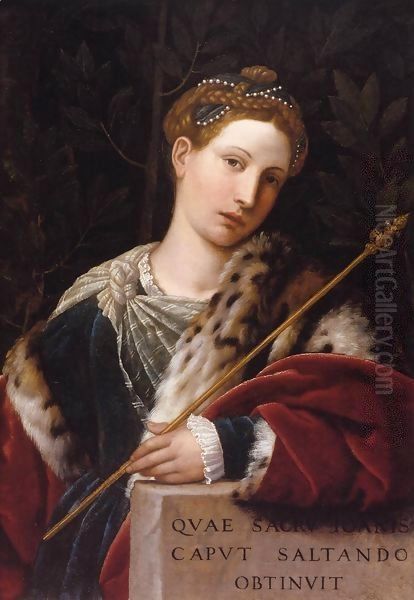 Portrait of Tullia d'Aragona as Salome Oil Painting by Moretto Da Brescia