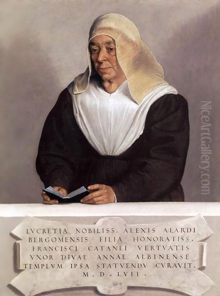 Abbess Lucrezia Agliardi Vertova Oil Painting by Giovanni Battista Moroni