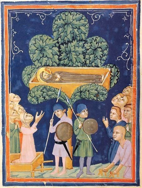 The Morgan Codex (Folio 37) Oil Painting by Pacino di Bonaguida