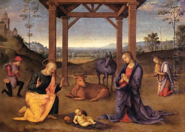 Nativity 2 Oil Painting by Pietro Vannucci Perugino