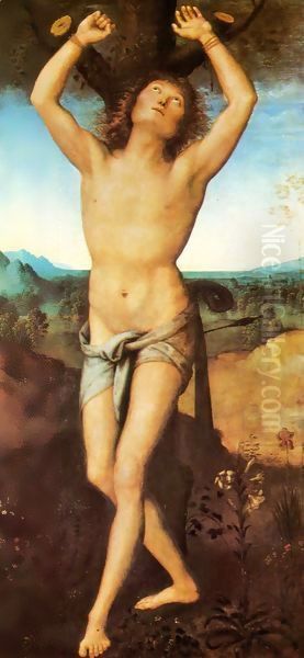 St Sebastian Oil Painting by Pietro Vannucci Perugino