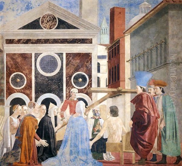 7b. Recognition of the True Cross Oil Painting by Piero della Francesca