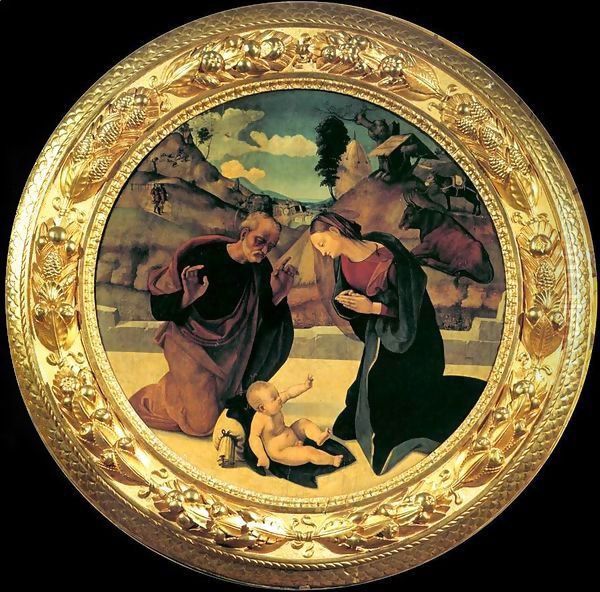 Adoration of the Child 2 Oil Painting by Piero Di Cosimo