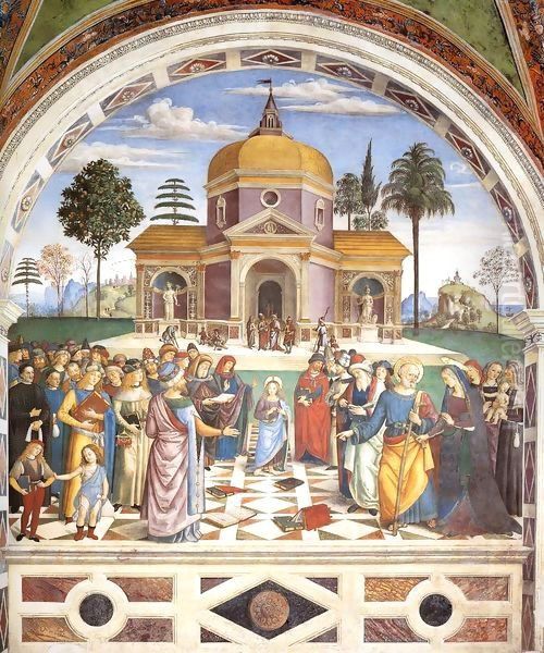 Christ among the Doctors Oil Painting by Bernardino di Betto (Pinturicchio)