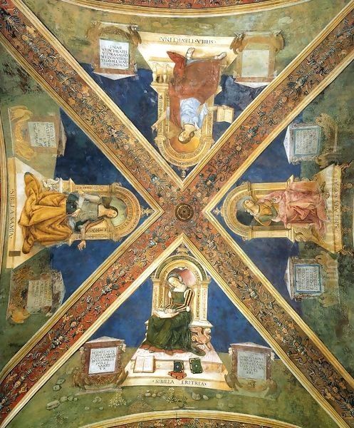 Four Enthroned Sibyls Oil Painting by Bernardino di Betto (Pinturicchio)