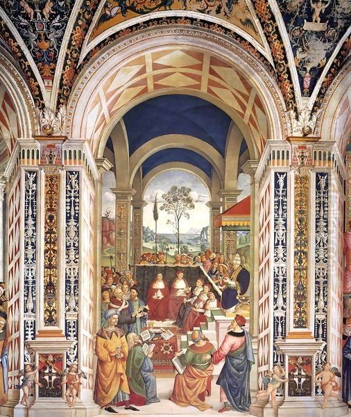 No. 8 Pope Pius II at the Congress of Mantua Oil Painting by Bernardino di Betto (Pinturicchio)