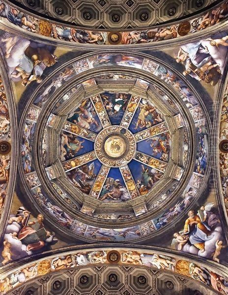 Decoration of the main dome Oil Painting by (Giovanni Antonio de' Sacchis) Pordenone