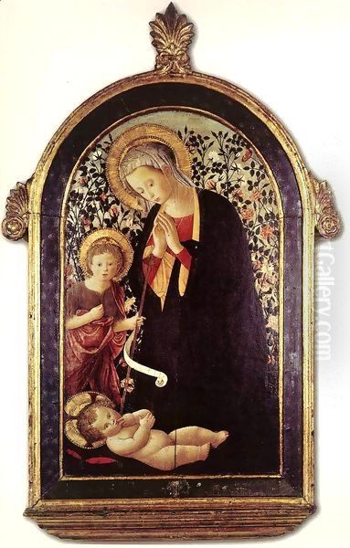 Adoration of the Child with the Young St John Oil Painting by Pier Francesco Fiorentino