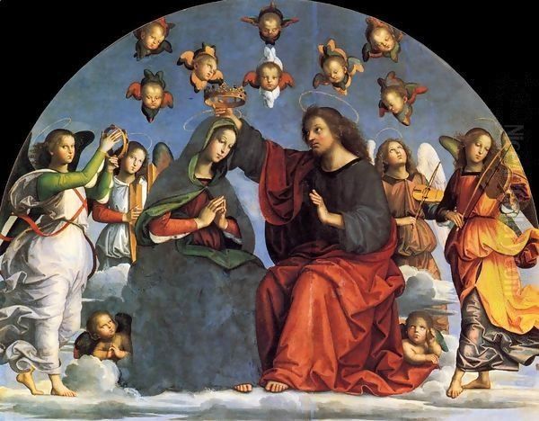 The Crowning of the Virgin (detail) Oil Painting by Raphael