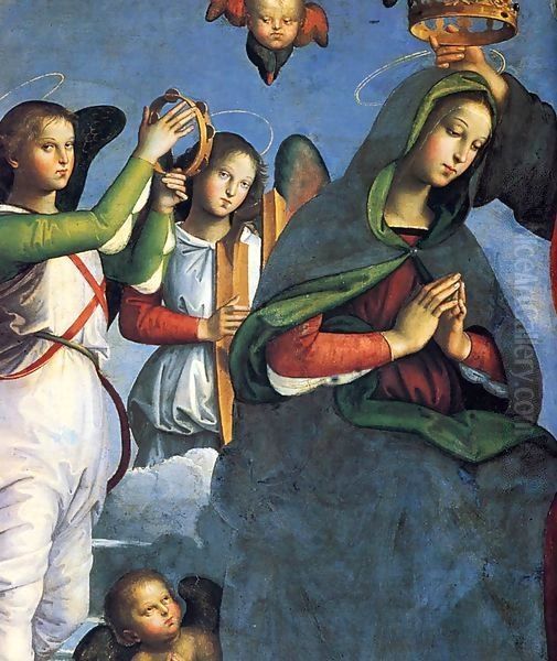 The Crowning of the Virgin (detail) 3 Oil Painting by Raphael