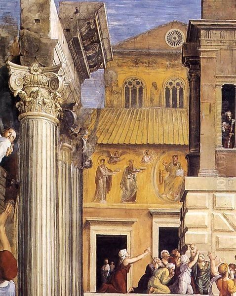 The Fire in the Borgo (detail) 2 Oil Painting by Raphael