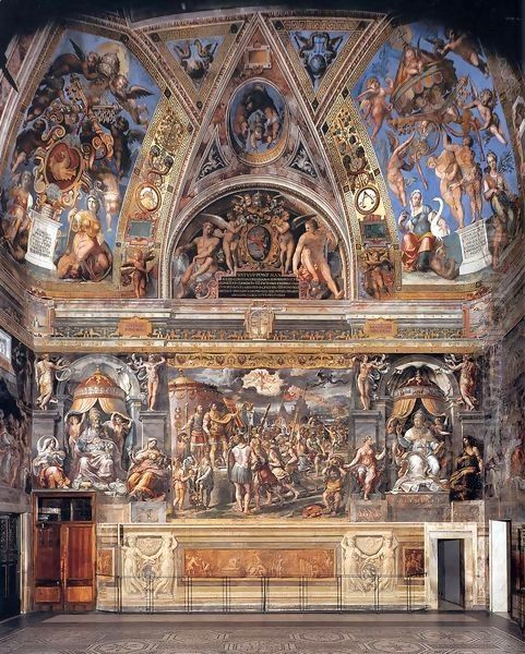 View of the Sala di Constantino Oil Painting by Raphael