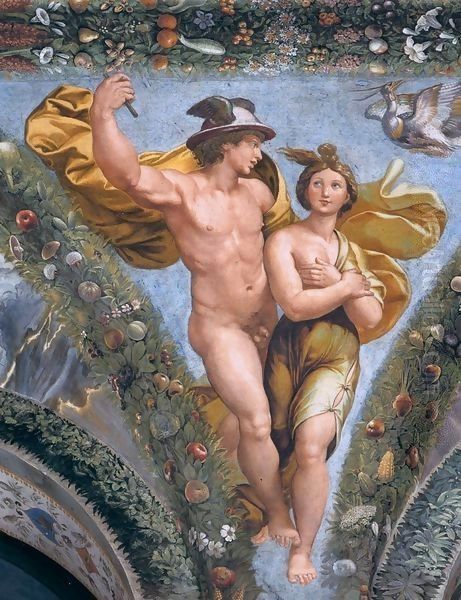 Mercury Brings Psyche up to Olympus Oil Painting by Raphael