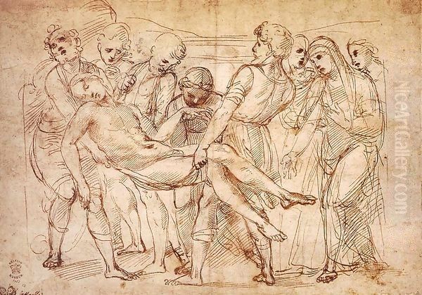 Study for the Entombment Oil Painting by Raphael