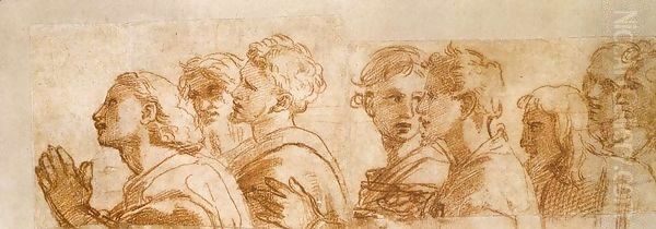 Study of the Apostles for Handing-over the Keys (fragment) Oil Painting by Raphael