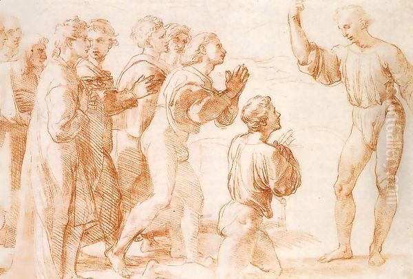 Compositional Study for Handing-over the Keys Oil Painting by Raphael