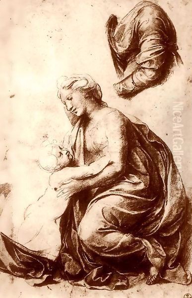 Study for the Holy Family Oil Painting by Raphael