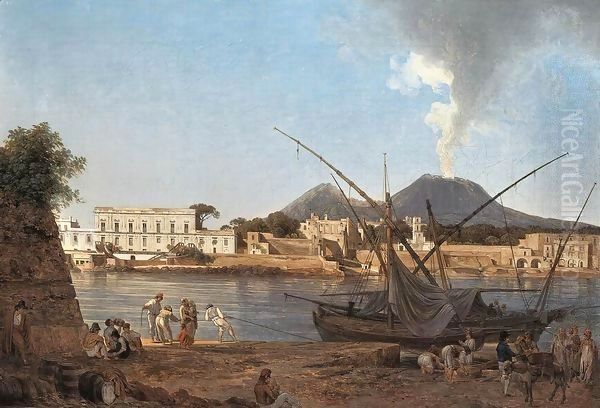 The Mole at Portici Oil Painting by Josef Rebell