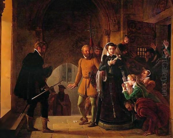 Mary, Queen of Scots, Separated from Her Faithfuls Oil Painting by Pierre-Henri Revoil