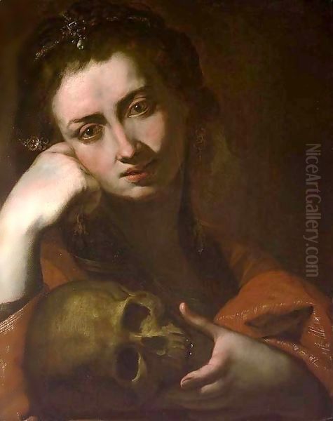 The Penitent Magdalen or Vanitas Oil Painting by Jusepe de Ribera