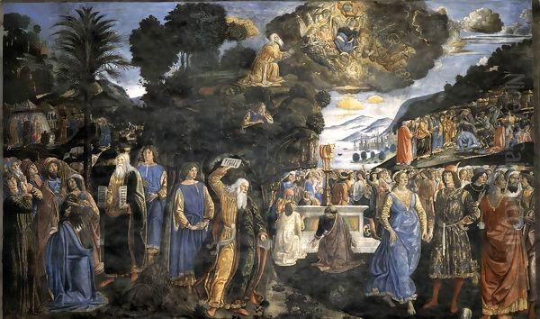 Tables of the Law with the Golden Calf Oil Painting by Cosimo Rosselli