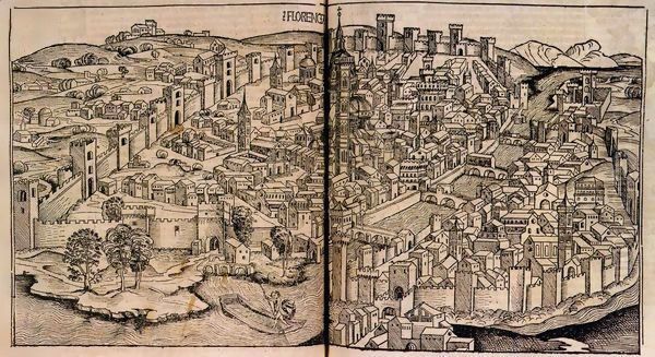 Nuremberg Chronicle, View of Florence Oil Painting by Hartmann Schedel