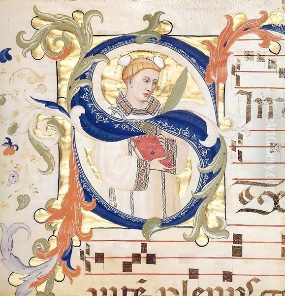 Antiphonary (Folio 51) Oil Painting by Don Simone Camaldolese