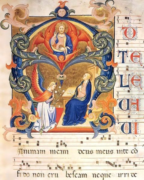 Gradual (Volume 1, folio 1r) Oil Painting by Don Simone Camaldolese