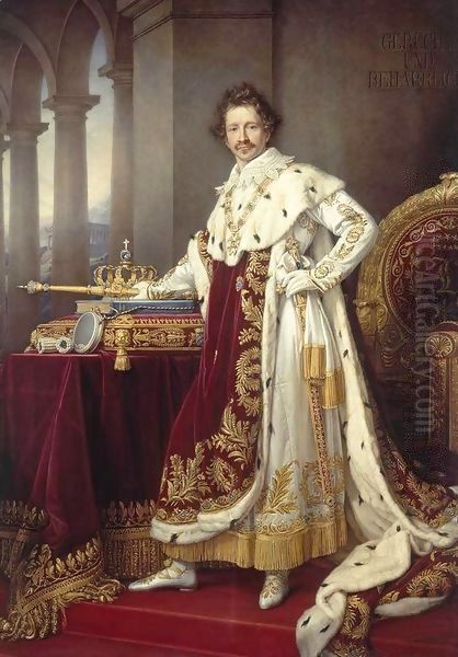 King Ludwig I in his Coronation Robes Oil Painting by Joseph Karl Stieler