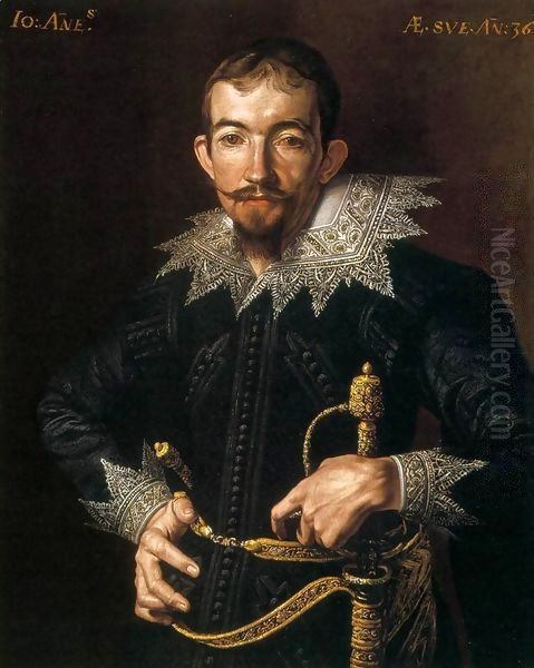 Portrait of a Gentleman with a Sword Oil Painting by Tanzio da Varallo