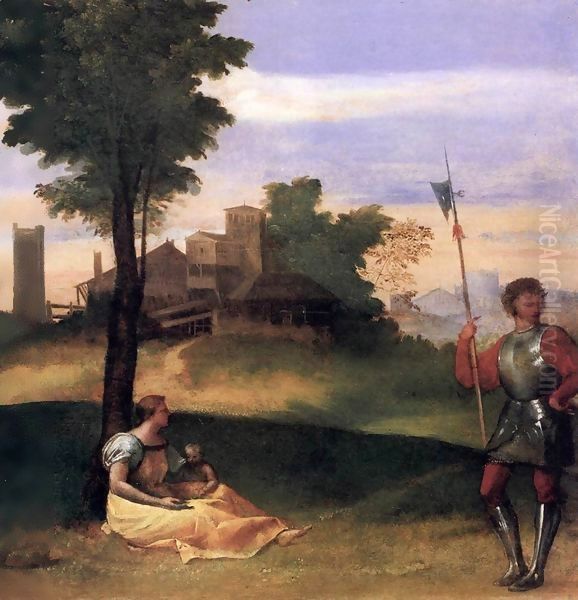 Rustic Idyll Oil Painting by Tiziano Vecellio (Titian)