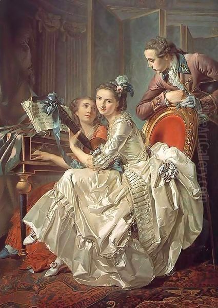 The Music Party Oil Painting by Louis Rolland Trinquesse