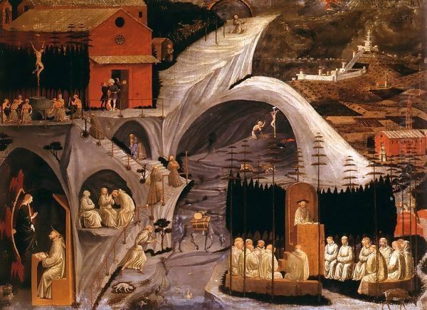 Scenes from the Life of the Holy Hermits Oil Painting by Paolo Uccello