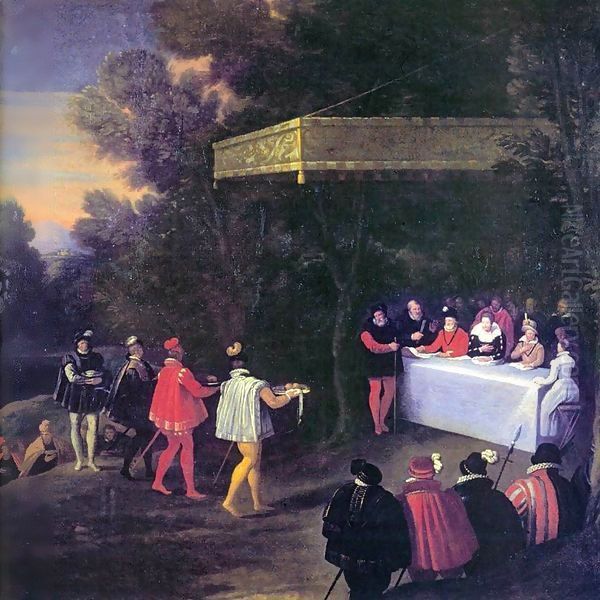 Outdoor Banquet for Henry IV of France and His Family Oil Painting by French Unknown Masters