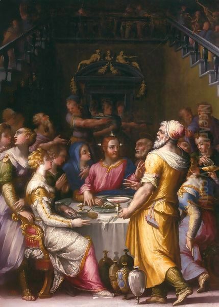 Marriage at Cana Oil Painting by Giorgio Vasari