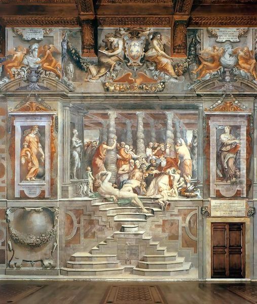 Paul III Farnese Names Cardinals and Distributes Benefices Oil Painting by Giorgio Vasari