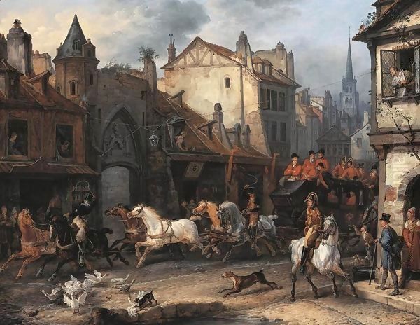 Return from the Hunt Oil Painting by Carle Vernet