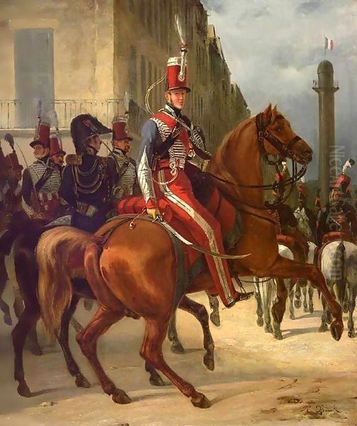 The Duke of Chartres on Horseback Oil Painting by Horace Vernet