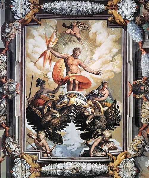 Jupiter Oil Painting by Jacopo Zucchi