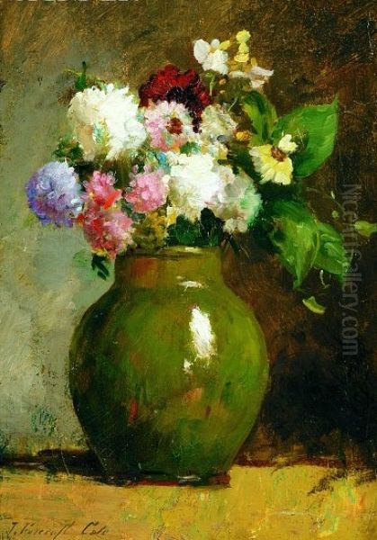 Still Life with Flowers Oil Painting by Joseph Foxcroft Cole