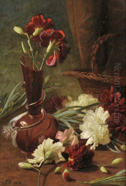 Still Life with Carnation Oil Painting by Anonymous Artist