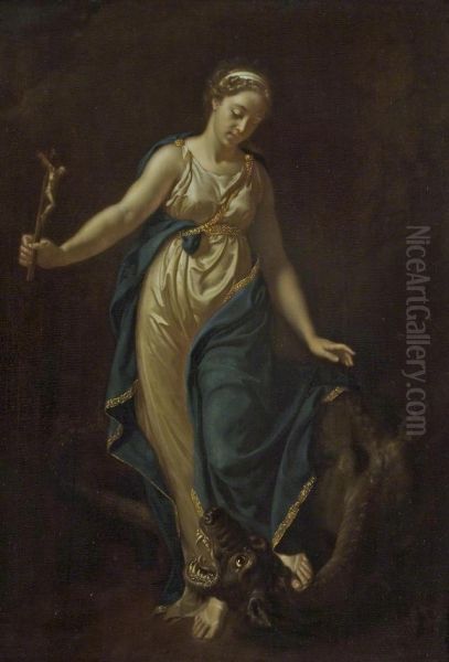 Saint Margaret and the dragon Oil Painting by Adriaen Van Der Werff