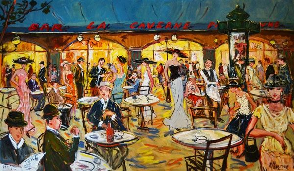 bar la Caverne Oil Painting by Marc Clauzade