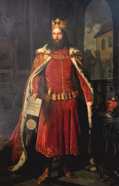 Casimir the Great Oil Painting by Leopold Loffler