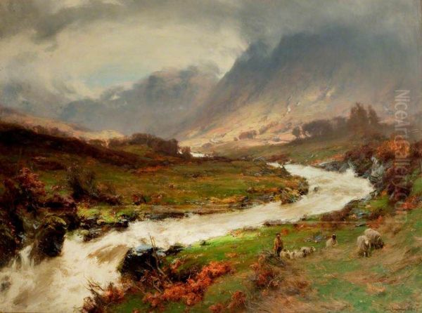 A Break in the Storm, Glen Lyon, Perthshire Oil Painting by David Farquharson