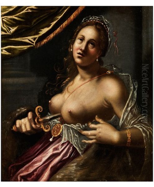 Selbsttotung Der Lucretia Oil Painting by Hans Von Aachen