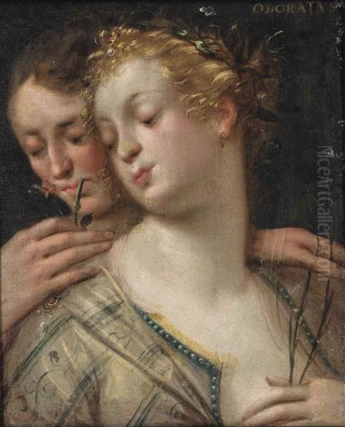 Allegory Of Smell Oil Painting by Hans Von Aachen