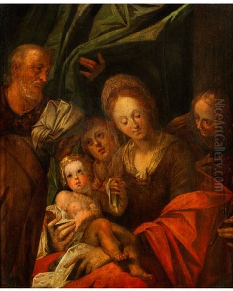 Heilige Familie Mit Johannes Dem Taufer Und Der Heiligen Anna Oil Painting by Hans Von Aachen