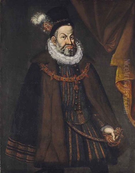 Portrait De L'empereur Rodolphe Ii De Habsbourg Oil Painting by Hans Von Aachen