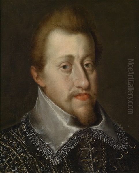 Bildnis Kaiser Ferdinand Ii. (1578-1637) Oil Painting by Hans Von Aachen